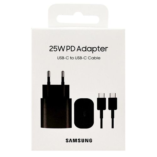 Samsung-Chargeur Usb C 25w Super Rapide,Adaptateur Eu Us Uk Pour Galaxy S23 S22 S21 Plus Fe A54 M54 Z Possède 5 4 - Type Black Eu Set