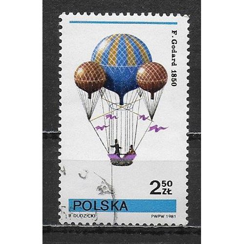 Pologne 1981 : Espace : Ballon De 1850 - Timbre Oblitéré