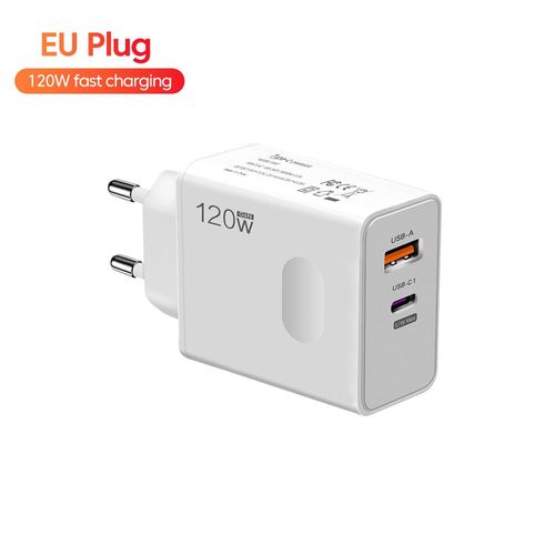Elough-Chargeur De Téléphone À Charge Rapide Usb Pd120w,Qc3.0,Adaptateur De Chargeur Pour Huawei,Xiaomi,Samsung,Iphone,Reviede Téléphone Portable - Type P10 Eu