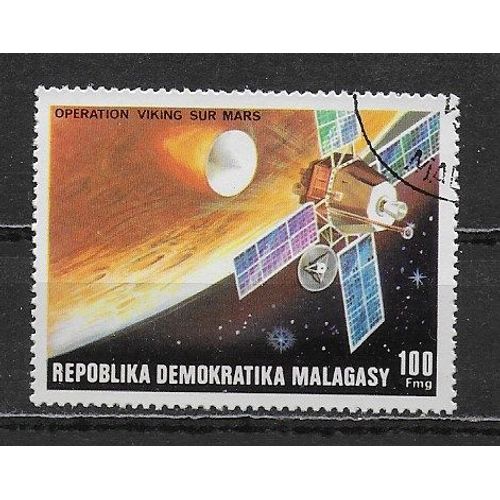 Madagascar 1976 : Espace : Opération Viking Sur Mars : Satellite - Timbre Oblitéré
