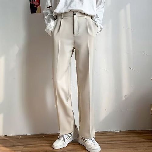 Viser Longs Drapés Pour Hommes,Pantalons Décontractés Coupe Couvertes Pour Petits Pieds,Pantalons De Costume À Jambe Droite,Version Coréenne,Tendance Printemps Et Automne