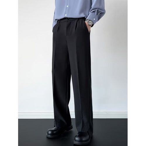 Viser Longs Drapés Pour Hommes,Pantalons Décontractés Coupe Couvertes Pour Petits Pieds,Pantalons De Costume À Jambe Droite,Version Coréenne,Tendance Printemps Et Automne