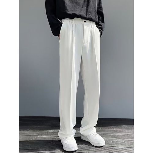 Viser Longs Drapés Pour Hommes,Pantalons Décontractés Coupe Couvertes Pour Petits Pieds,Pantalons De Costume À Jambe Droite,Version Coréenne,Tendance Printemps Et Automne