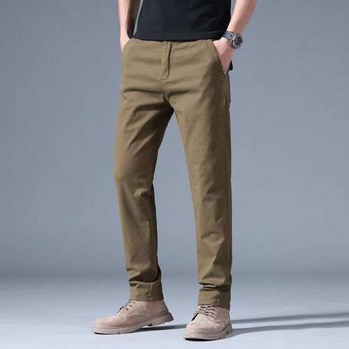 Hiqor-Pantalon Baggy Droit Pour Homme,Vert Armée,Décontracté,Polyvalent,Respirant,Grande Taille 28-40,Printemps,Automne,Nouvelle Mode
