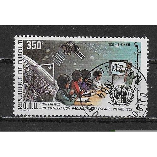 Djibouti Poste Aerienne 1982 : Espace : Conférence Sur L'utilisation Pacifique De L'espace À Vienne : Satellite - Timbre Oblitéré