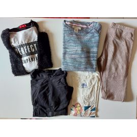 Lot Vêtements Fille - 16 Ans (170) - Automne Hiver - 1 Legging Velours, 2 Tee-Shirt Manches Longues, 1 Veste Sweat, 1 Pull