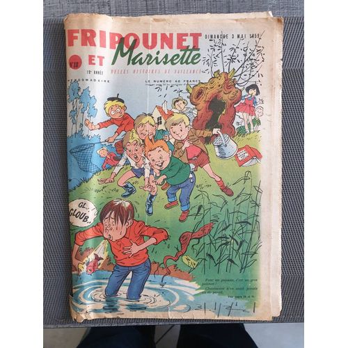 Fripounet Et Marisette - Année 1959 - N° 3 - 18 Janvier 1959 - Le Piolet Brisé Par Herboné - Les Indégonflables De Chantovent Par Rose Dardennes - Sylvain, Sylvette Et Leurs Aventures - Ceylan Par(...)