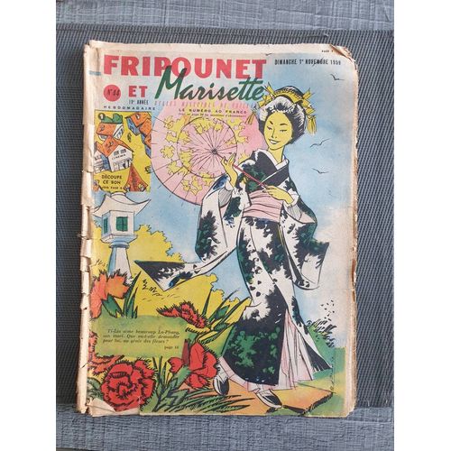 Fripounet Et Marisette - Année 1959 - N° 44 - 1er Novembre 1959 - Le Guide Noir Par Herboné - Les Indégonflables De Chantovent Par Rose Dardennes - Sylvain, Sylvette Et Leurs Aventures - Traqué Par(...)