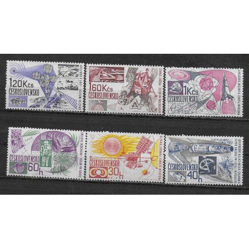 Tchecoslovaquie 1967 : Espace : Conquêtes Spatiales : Fusées / Satellites - Série Entière De 6 Timbres Neufs **