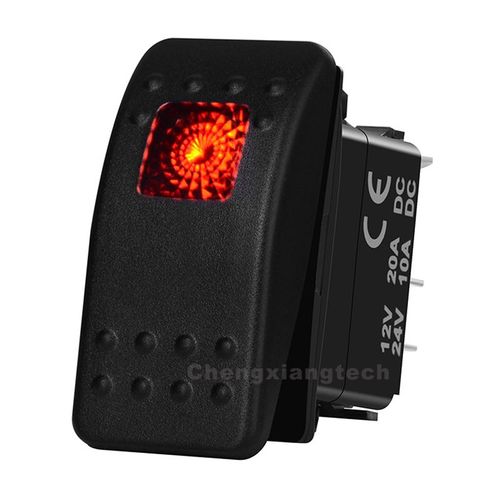 rouge - 3 broches - marche arrêt - Décalcomanies autocollantes pour interrupteur, voiture, bateau, marine, bus, camion, bascule, déco, nuit, lueur, rétro éclairage, Shoous Attro, 132