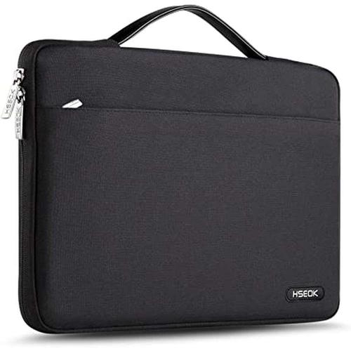 HSEOK 15 15,6 16 Pouces Housse pour Ordinateur Portable, Serviette Sacoche étanche Ultra Mince, Compatible MacBook 15" 16" XPS 15 Populaire 15-16 Pouces pour ASUS Dell Lenovo HP, Noir