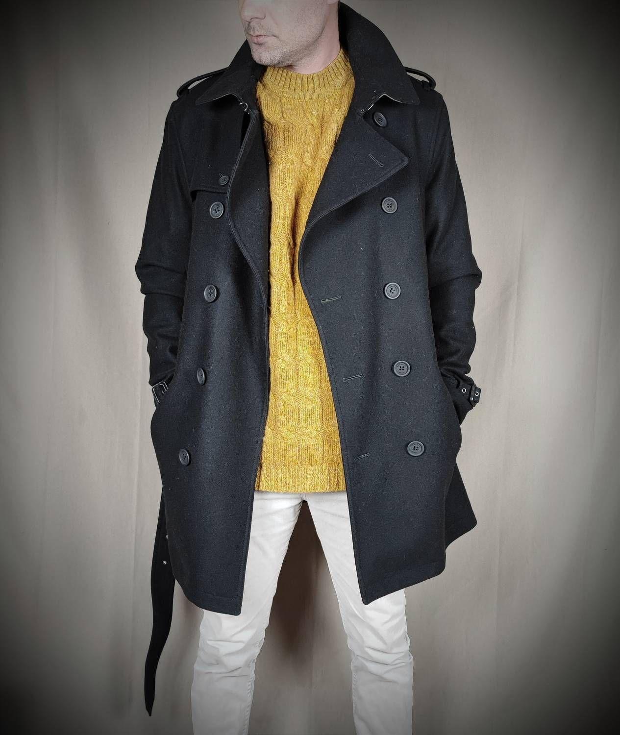 Trench en laine et cachemire Laines Burberry pour homme en coloris Noir 23 % de réduction Homme Vêtements Manteaux Imperméables et trench coats 
