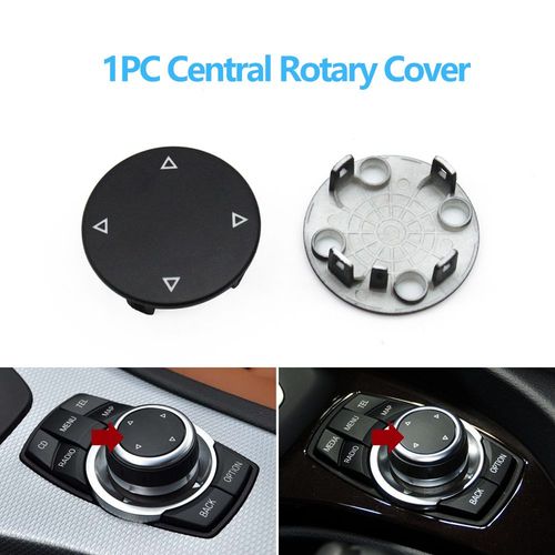Couvercle Rotatif Noir - Voiture Console Centrale Cic Multimédia Bouton De Commande Pour Bmw 1 3 5 X1 X5 X6 Série