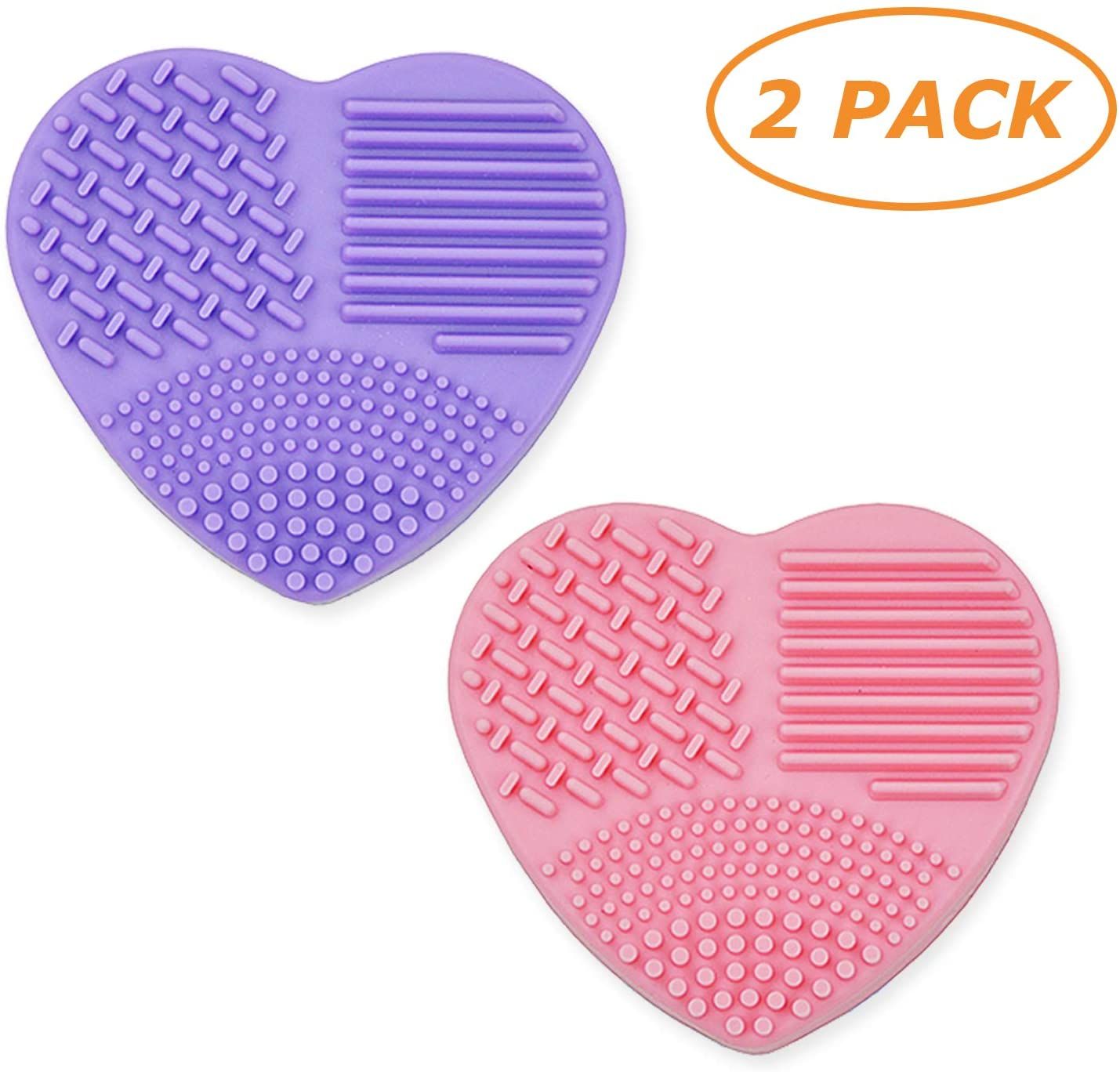 Lot de 2 tapis de nettoyage pour pinceaux de maquillage avec éponge de  retrait de couleur, tampon de nettoyage en silicone 2 en 1 pour changement  de couleur de brosse sèche et