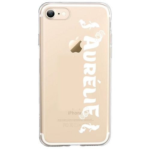 Coque Iphone 7 Et 8 Prenom Police 22 Blanc Et Sirene
