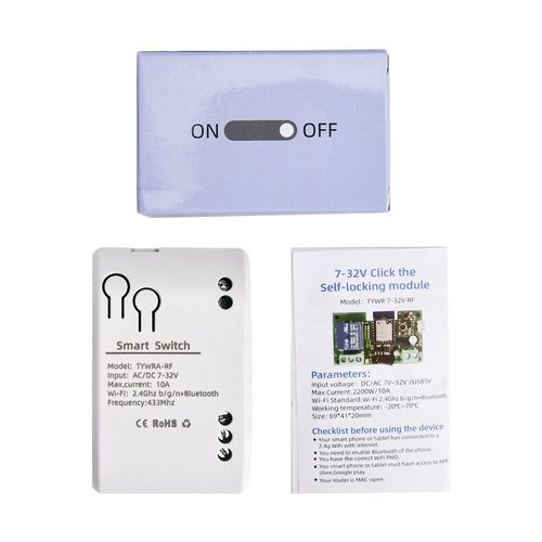 1ch Fonctionne Avec Tuya Smart Tlcommande Sans Fil Wifi Commutateur Tech Dc7-32v Ac85-250v 2200w Rf Rcepteur 10a Wifi Citations - Type Dc7-32v With Shell