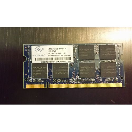 1GB DDR2 SODIMM 200pin PC2-5300 667MHz CL5 Nanya NT1GT64U8HB0BN-3C 