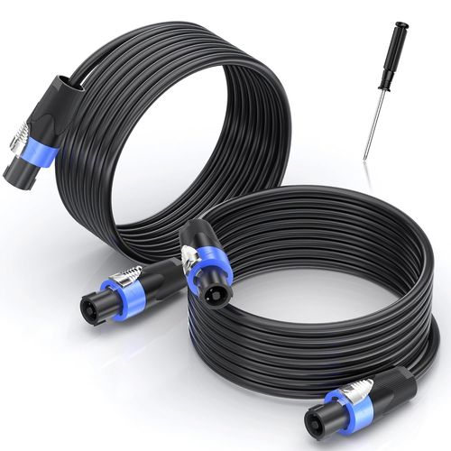 1M 2pack Speakon  Speakon cble haut-parleur 12 Guage Cord Wire M-M pour amplificateur audio avec Twist Lock DJ/PA mle pour Heavy Duty Audio