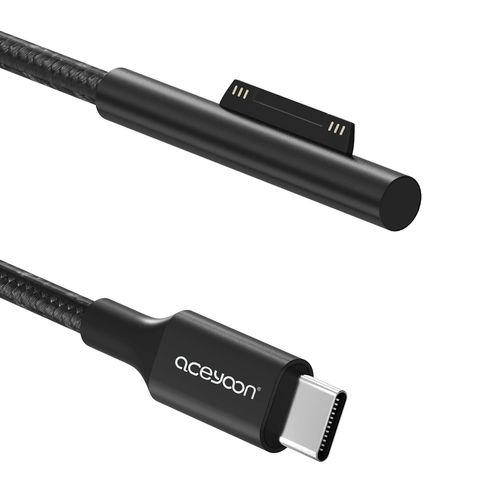 1M Cble de Charge Surface Connect USB-C Mle vers Surface pour Surface Pro7 Go2 Pro6 5/4/3 Surface Laptop 1/2/3 Surface Book Fonctionne avec Chargeur PD USB C 15V 3A 45W