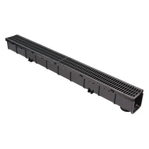1m Caniveau Pp Noir +Grille Passerelle Pp A15 100x100x1000