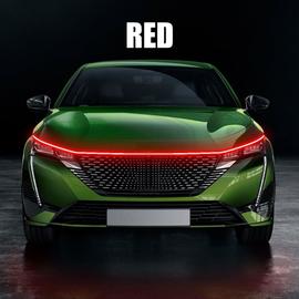 1m - Rouge - bande lumineuse Led pour voiture, Flexible et étanche,  éclairage'ambiance pour capot de voiture, 1 pièce, 12V