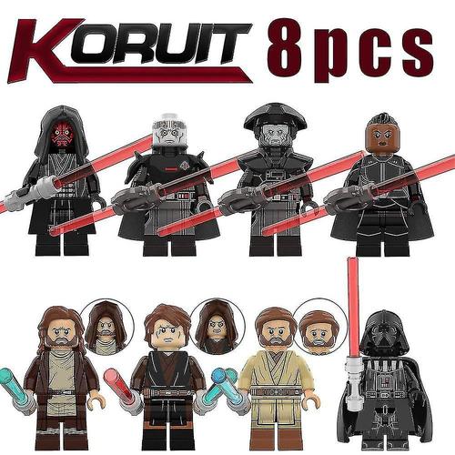 1mor 8 PiCes SRie Star Wars Personnage Anakin Skywalker Darthmaul Obi-Wan Figurine AssemblE Mini Bloc De Construction Figurines D'action Jouet Enfants Cadeau