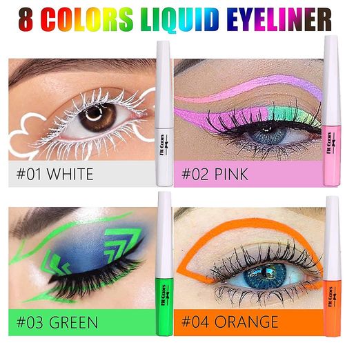 1pc Eyeliner Liquide Non, Ensemble Eyeliner Liquide Mat Uv Glow Longue Dure, Stylo Eyeliner Color Impermable Anti-Taches Peinture Fluorescente Pour Les Yeux Visage Corps