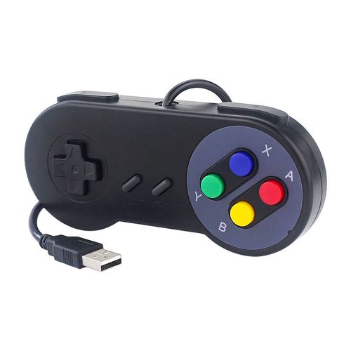 1pc Noir - Manette De Jeu Rtro Usb, 2 Pices, Contrleur Filaire, Joystick, Pour Linux, Snes, Pc Nespi, Retropie, Windows, Raspberry Pi 4b 3b + 3b