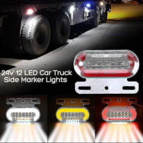 1pcs 24v 12 Led Voiture Camion Latral Feux De Position Voiture Lumires Extrieures Signal Indicateur Lampe Avertissement Feu Arrire 3 Modes Remorque Camion