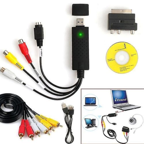 1set Usb2.0 Vhs To Dvd Converter Au-dio Video Capture Device Kit Rca Cable For Windows10