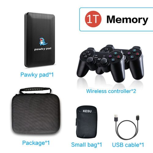 1t 45000 Jeux - Pawky Pad Pour Console De Jeu Externe Portable, Disque Dur 2t, Jeux Vido Rtro, 4k, 3d, Plus De 60000 Jeux Pour Pc Windows, G Cube, Saturn, Ps2, Naomi