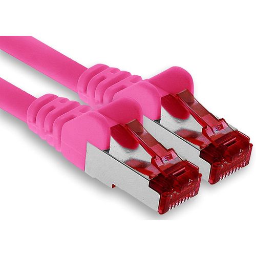 1x 0,5m cble de brassage CAT6 S/FTP PIMF blindage CAT.6 cble rseau RJ45 cble Ethernet DSL LAN routeur commutateur modem panneau de brassage-magenta-1 pice