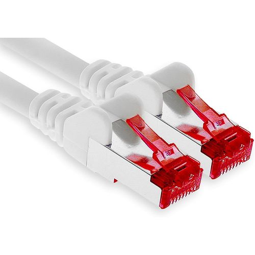 1x 10m cble patch CAT6 S/FTP blindage PIMF cble rseau CAT.6 RJ45 cble Ethernet routeur LAN DSL commutateur modem panneau de brassage-blanc-1 pice