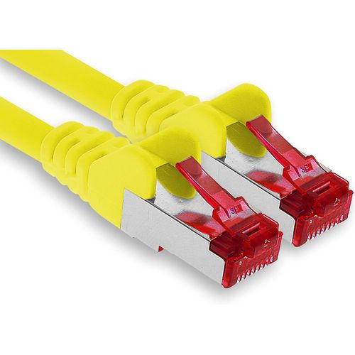 1x 20m cble patch CAT6 S/FTP PIMF blindage CAT.6 cble rseau RJ45 cble Ethernet DSL LAN routeur commutateur modem panneau de brassage-jaune-1 pice