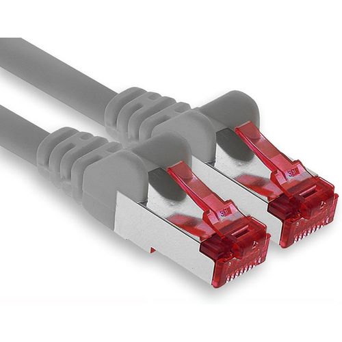 1x 2m cble patch CAT6 S/FTP blindage PIMF cble rseau CAT.6 RJ45 cble Ethernet routeur LAN DSL commutateur modem panneau de brassage-gris-1 pice