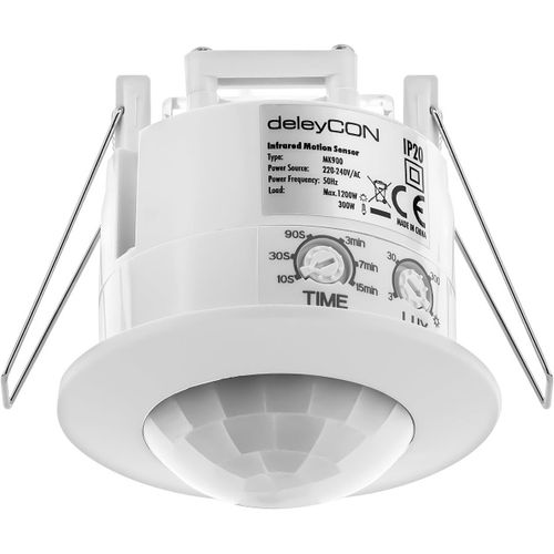 1x Infrarouge Dtecteur De Mouvement Encastr Montage Au Plafond Intrieur Contrle Des Feux Zone De Travail  360 Porte De 6m Capteur De Lumire Intgr Blanc