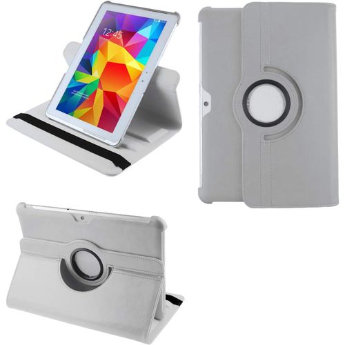 2.0 Etui Pour Samsung Galaxy Tab 10.1 N Gt-P7500 Gt-P7501 Gt-P7510 Gt-P7511, Tab 2 10.1 P5100 P5110 Coque De Protection Rotation 360 Smart Housse Cover Case Stand - Blanc