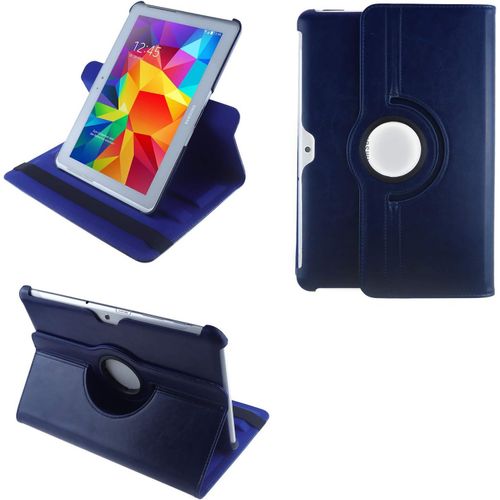 2.0 Etui Pour Samsung Galaxy Tab 10.1 N Gt-P7500 Gt-P7501 Gt-P7510 Gt-P7511, Tab 2 10.1 P5100 P5110 Coque De Protection Rotation 360 Smart Housse Cover Case Stand - Bleu Fonc