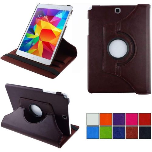 2.0 Etui Pour Samsung Galaxy Tab A 9.7 Sm-T550 Sm-T555 Sm-P550 Sm-P555 Coque De Protection Rotation 360 Smart Housse Cover Case Stand Auto Rveil/Sommeil - Marron