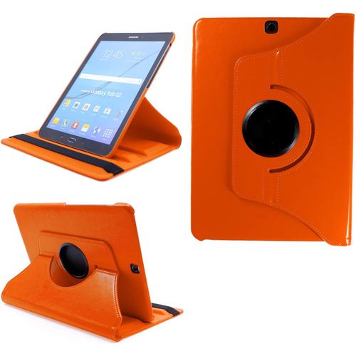 2.0 Etui Pour Samsung Galaxy Tab S2 9.7 Sm-T810 Sm-T813 Sm-T815 Sm-T819 Coque De Protection Rotation 360 Smart Housse Cover Case Stand Auto Rveil/Sommeil | Orange[Coq5193365]