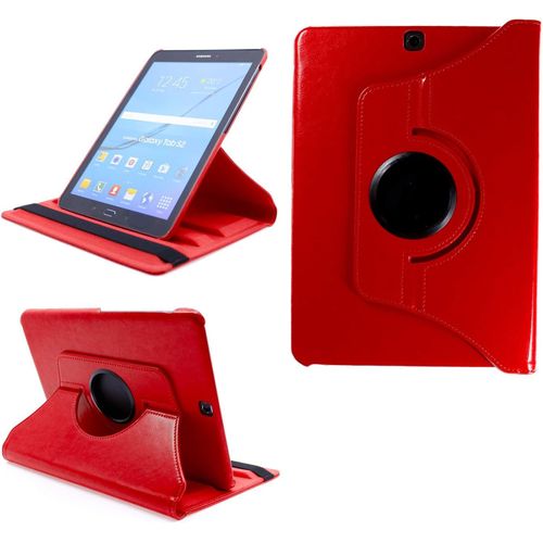 2.0 Etui Pour Samsung Galaxy Tab S2 9.7 Sm-T810 Sm-T813 Sm-T815 Sm-T819 Coque De Protection Rotation 360 Smart Housse Cover Case Stand Auto Rveil/Sommeil - Rouge