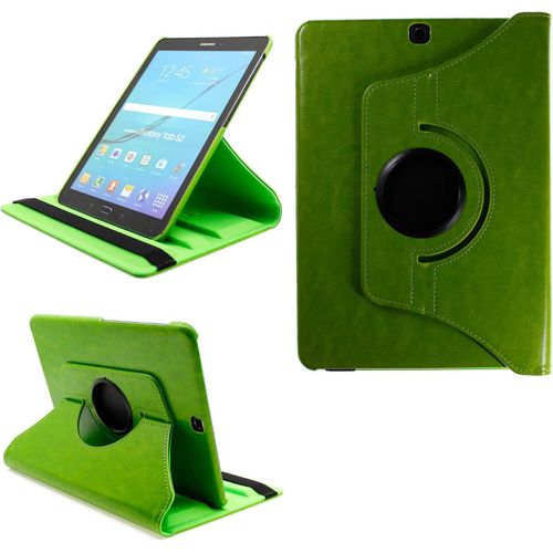 2.0 Etui Pour Samsung Galaxy Tab S2 9.7 Sm-T810 Sm-T813 Sm-T815 Sm-T819 Coque De Protection Rotation 360 Smart Housse Cover Case Stand Auto Rveil/Sommeil - Vert