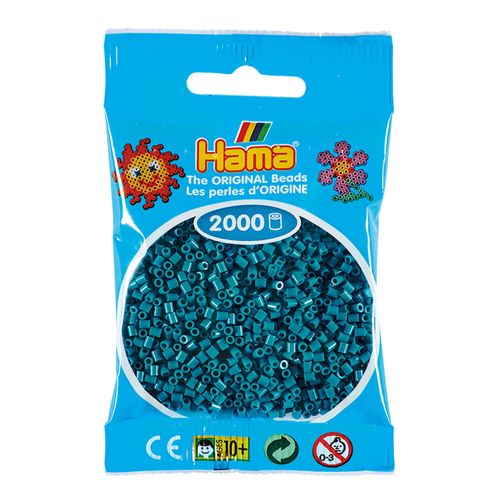 2 000 Perles Mini (Petites Perles 2,5 Mm) Bleu Ptrole - Hama