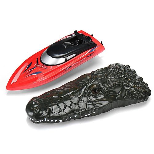2.4g Rc Bateau 2 En 1 Simulation Crocodile Double Moteurs Vehicules Rtr Modle Jouet