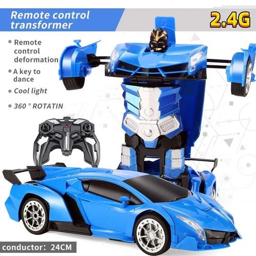 2.4G-RC - Voiture lectrique Tlcommande  Dformation 2 En 1, Modle De Voiture Robot  Transformation Automatique, Jouet Vhicule  Dformation  Une Touche