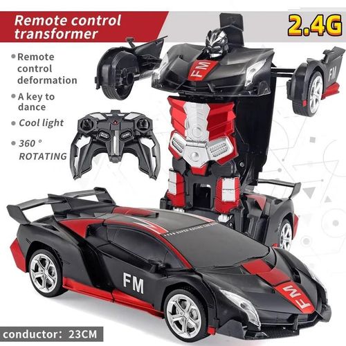 2.4G-RC - Voiture lectrique Tlcommande  Dformation 2 En 1, Modle De Voiture Robot  Transformation Automatique, Jouet Vhicule  Dformation  Une Touche