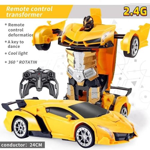 2.4G-RC - Voiture lectrique Tlcommande  Dformation 2 En 1, Modle De Voiture Robot  Transformation Automatique, Jouet Vhicule  Dformation  Une Touche