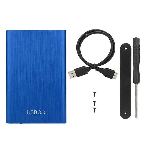 2.5 pouces SATA USB 3.0 Ordinateur Portable 7-9.5MM Disque Dur SSD Botier Externe Ordinateur Portable Disque Cas (Bleu)