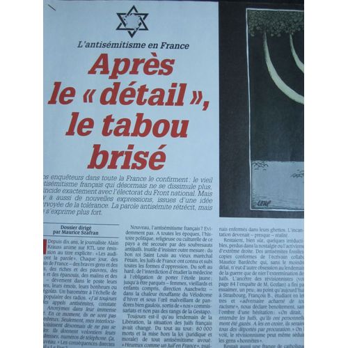 2 Articles Parus Dans L' vnement Du Jeudi : L' Antismitisme En France, Aprs Le 