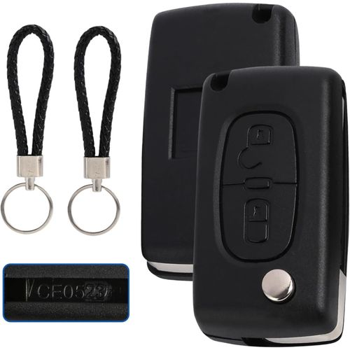 2 Boutons Coque De Cl Tlcommande De Voiture,Coque Cl De Voiture,2 Pices Coque Cl De Voiture,Compatible Avec 207 307 307s 308 407 408 607 3008,C2 C3 C4 C5 C6 C8